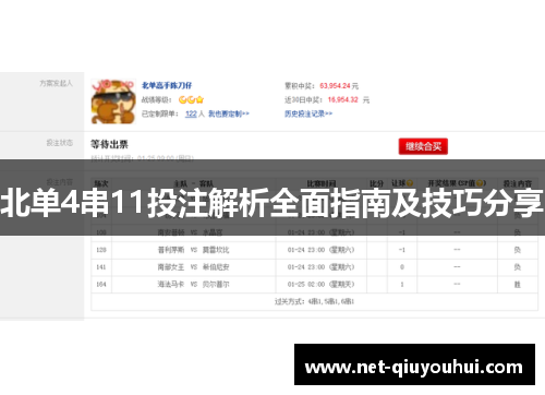 北单4串11投注解析全面指南及技巧分享